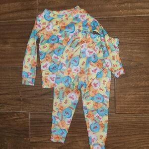 Sweethearts  Hearts Toddler Unisex Valentine's Day Pajama Set Super Soft 3t